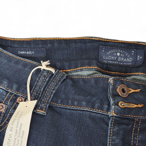 Lucky Brand Emma Boot Cut Jeans Women’s Size 14W Regular Faded Denim Hippie NWT - Picture 4 of 11